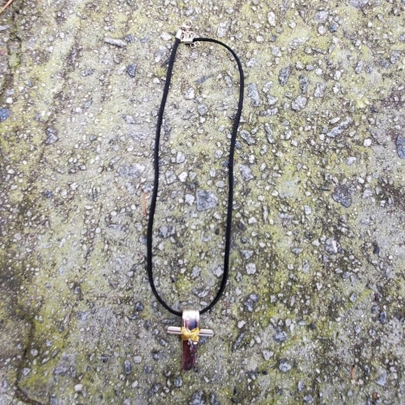 Adoration Cross Necklace Handcrafted Spoon Silver - Picture 9 of 12